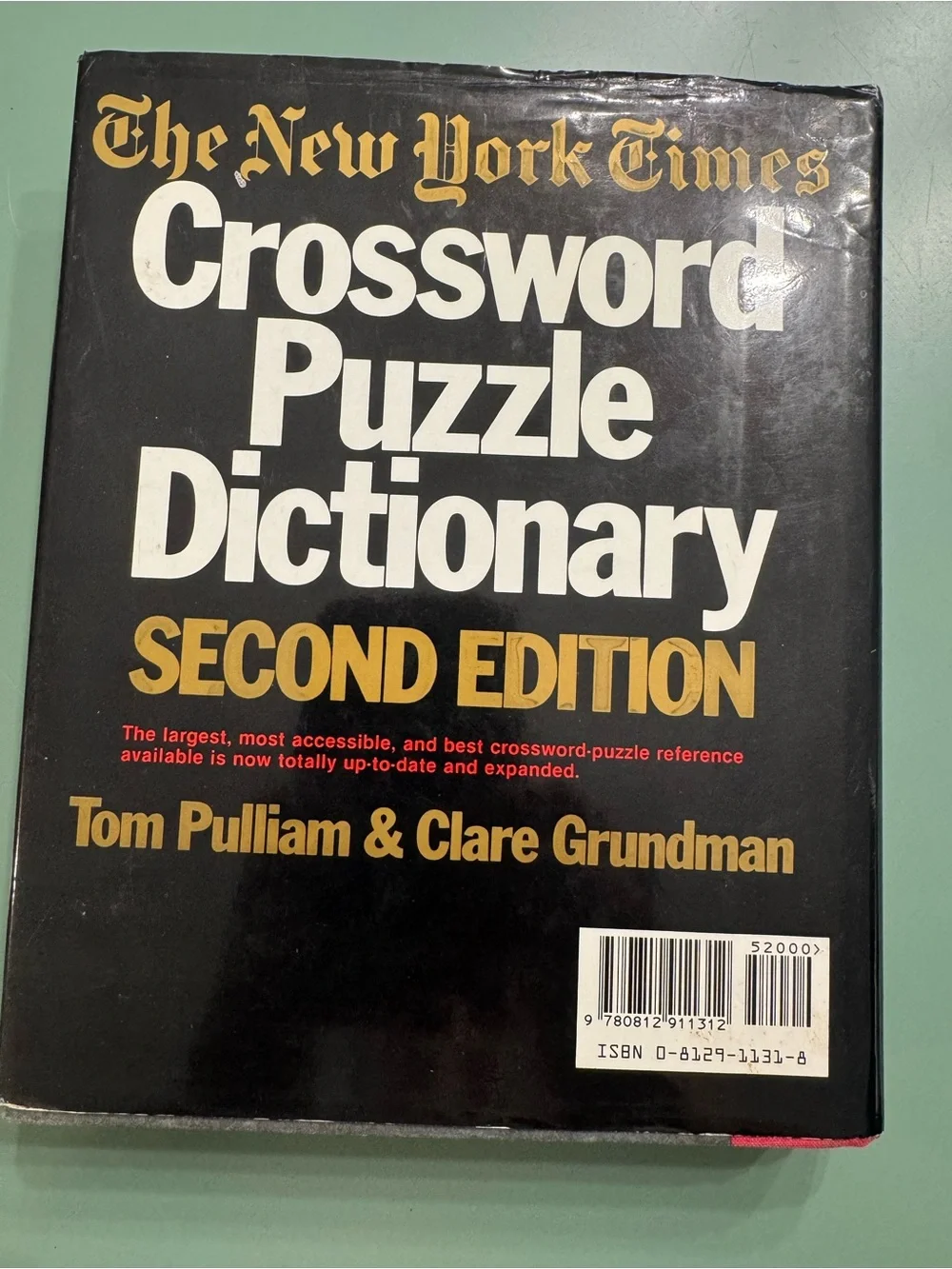Crossword Puzzle Dictionary - Green Second Edition hardcover with dust jacket
